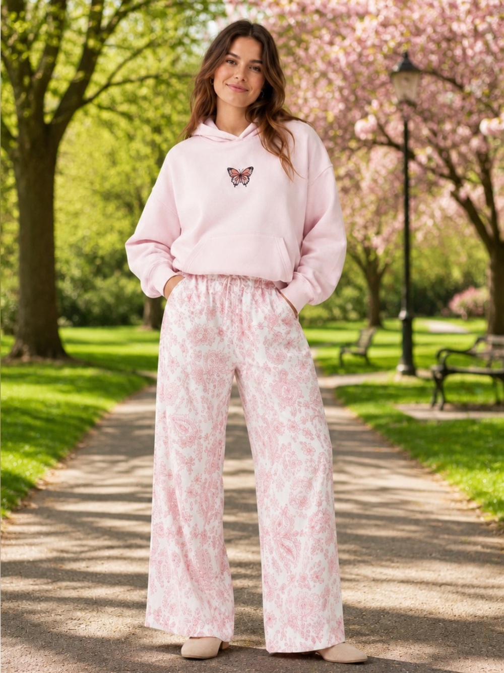 NWT Social Scene Pink Butterfly Hoodie